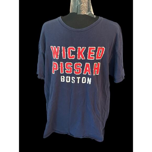 Wicked Pissah - Boston - Men’s Large T-Shirt Boston Red Sox Colors - Picture 1 of 6